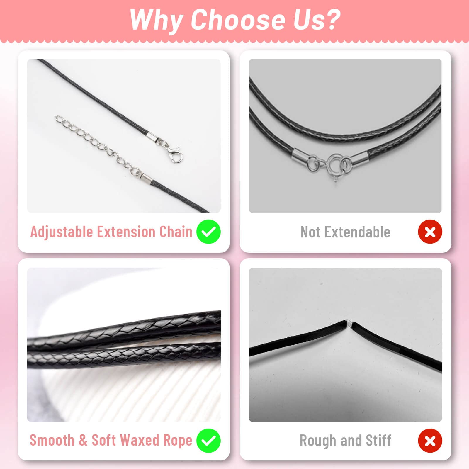 Amazon.com: Necklace Cord, Paxcoo 50Pcs Necklace String Rope with